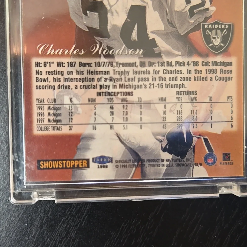 Charles Woodson Rookie Card Autographed NM - Picture 5 of 5